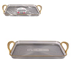 Bandeja ret c/alca decorada 5x38x21,5cm         cx:00048