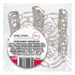 Anel para guardanapo floral 4pcs 4cm              cx:060