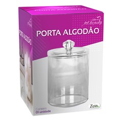 Porta algodao acrilico com tampa 10,5x7cm   cx:060