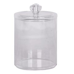 Porta algodao acrilico com tampa 10,5x7cm   cx:060