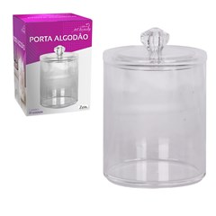 Porta algodao acrilico com tampa 10,5x7cm   cx:060