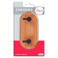 Cabideiro wood 2 ganchos                     cx:072