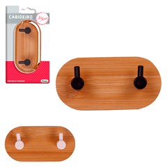 Cabideiro wood 2 ganchos                     cx:072