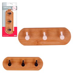 Cabideiro wood 3 ganchos                     cx:072