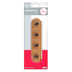 Cabideiro wood 4 ganchos                     cx:072