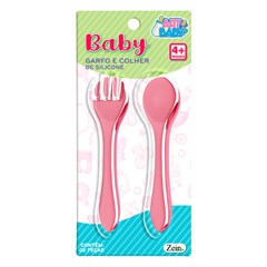 Garfo e colher bebe silicone                 cx:144