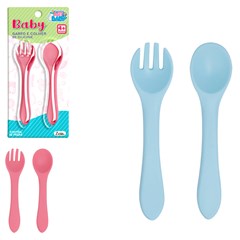 Garfo e colher bebe silicone                 cx:144