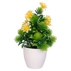 Flor artificial c/vaso plastico 23cm         cx:036