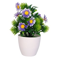 Flor artificial c/vaso plastico 23cm         cx:036