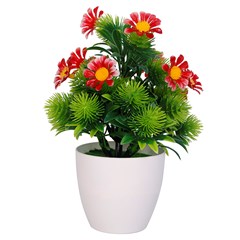 Flor artificial c/vaso plastico 23cm         cx:036
