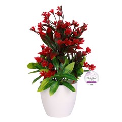 Flor artificial c/vaso plastico 23cm         cx:036