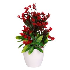 Flor artificial c/vaso plastico 23cm         cx:036
