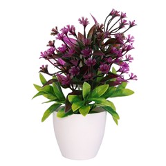 Flor artificial c/vaso plastico 23cm         cx:036
