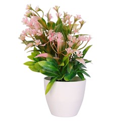 Flor artificial c/vaso plastico 23cm         cx:036