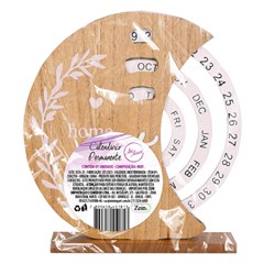 Calendario permanente madeira 4x18x20cm            cx:048