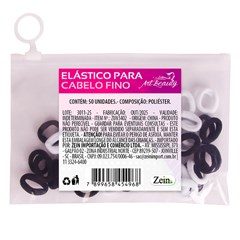 Elastico de cabelo fino trancado 50 pecas na bolsa