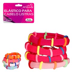 Acessorios p/cabelo elastico listras color 4 cx:072