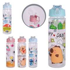 Garrafa plast c/canudo 650ml            cx:036