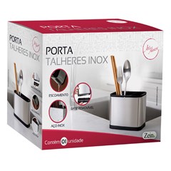 Porta talheres inox 8,5x13x18cm                     cx:018