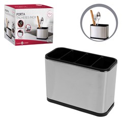 Porta talheres inox 8,5x13x18cm                     cx:018