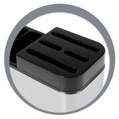 Porta talheres inox c/suporte p/facas inox 8,5x15x18cm  cx:012