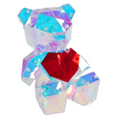 Urso com coracao led p/presente              cx:012