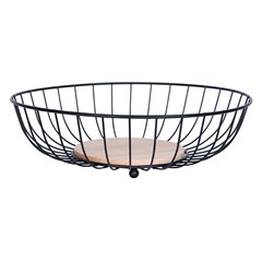 Fruteira de mesa aramado c/base madeira 12x25cm    cx:024