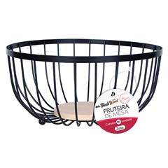 Fruteira de mesa aramado c/madeira  8x28cm    cx:024