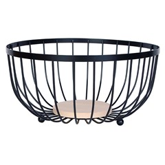 Fruteira de mesa aramado c/madeira  8x28cm    cx:024