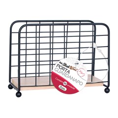 Porta guardanapo aramado c/madeira 7x15,5x11,5cm    cx:024