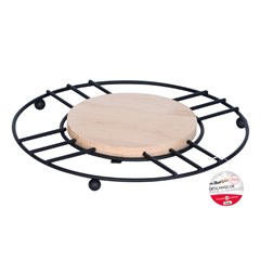 Descanso de panela aramado c/madeira 18cm    cx:096