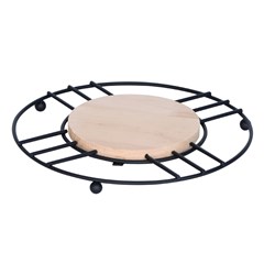 Descanso de panela aramado c/madeira 18cm    cx:096