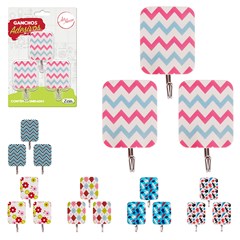 Gancho ades quadr decorado 3pcs             cx:144