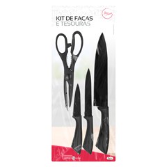 Kit de facas/tesoura 4pcs                    cx:024