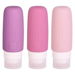 Frasco viagem 3pcs silicone color            cx:048