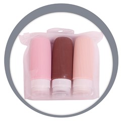 Frasco viagem 3pcs silicone color            cx:048