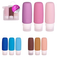 Frasco viagem 3pcs silicone color            cx:048