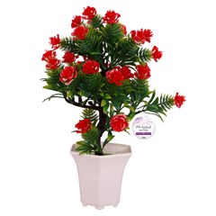 Flor artificial c/vaso plastico 29cm         cx:024