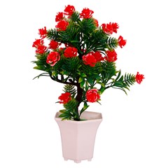 Flor artificial c/vaso plastico 29cm         cx:024