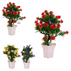 Flor artificial c/vaso plastico 29cm         cx:024