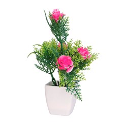 Flor artificial c/vaso plastico 16cm      cx:072