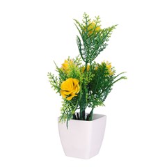 Flor artificial c/vaso plastico 16cm      cx:072