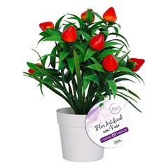 Flor artificial c/vaso plastico 26x25cm      cx:024