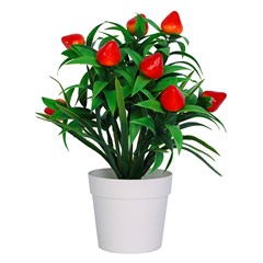 Flor artificial c/vaso plastico 26x25cm      cx:024