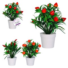 Flor artificial c/vaso plastico 26x25cm      cx:024