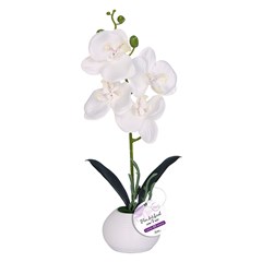 Flor artificial c/vaso plastico 32x8,5cm       cx:024