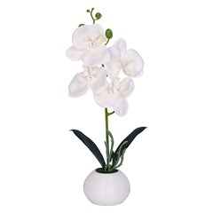 Flor artificial c/vaso plastico 32x8,5cm       cx:024