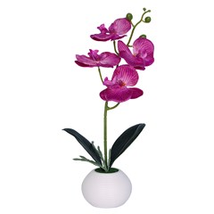 Flor artificial c/vaso plastico 32x8,5cm       cx:024