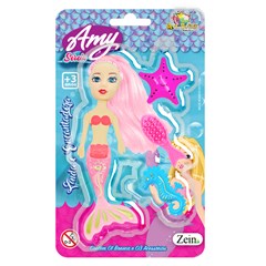Boneca amy sereia c/3 acessorios 16cm        cx:00144
