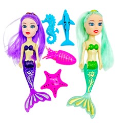 Boneca amy sereia 2pcs c/4 acessorios 14cm   cx:00120